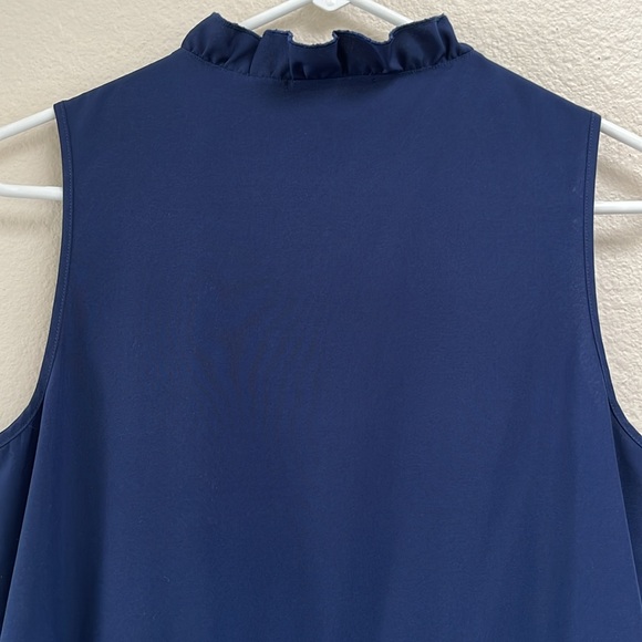 Shein Blue Colorblock Striped Panel Sleeveless Flowy Ruffle Dress, Size Medium - Picture 6 of 11